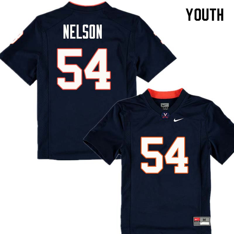 Youth #54 Ryan Nelson Virginia Cavaliers College Football Jerseys Sale-Navy